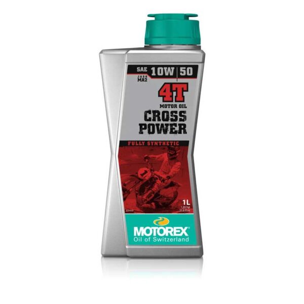 MOTOREX Cross Power 10W/50 4T 1 litra – Täyssynteettinen moottoriöljy