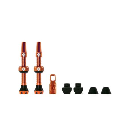 MUC-OFF Tubeless Valve Kit V2.0, tubeless-venttiilisarja, 44 mm, oranssi