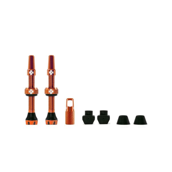 MUC-OFF Tubeless Valve Kit V2.0, tubeless-venttiilisarja, 44 mm, oranssi