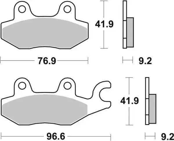 SBS jarrupalat, eteen / taakse, 119HF (Honda, Keeway, Kymco, SYM) - Image 3