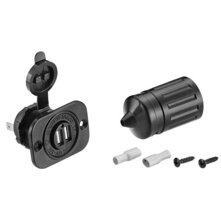 USB-pistoke kahdelle liittimelle, 12V–24V – vedeltä suojattu