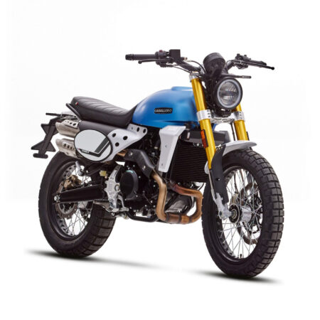 Fantic Caballero Scrambler 500 moottoripyörä, sininen – Klassinen tyyli, moderni voima