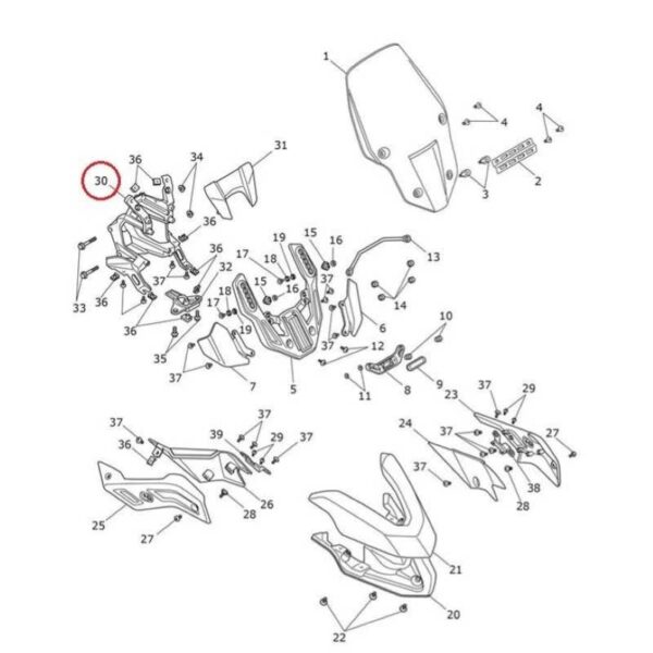 Triumph alkuperäinen eturunko, Subframe, Front, Cast (T2319100, Tiger 850–900) - Image 3