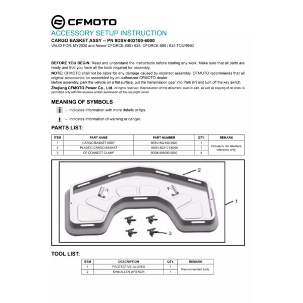 CFMOTO etukori, Front Basket (CFORCE 625) - Image 3