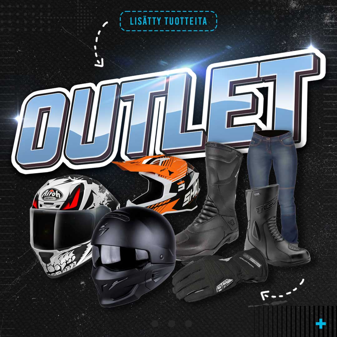 Uusia tuotteita edullisesti Motoboxin Outletista