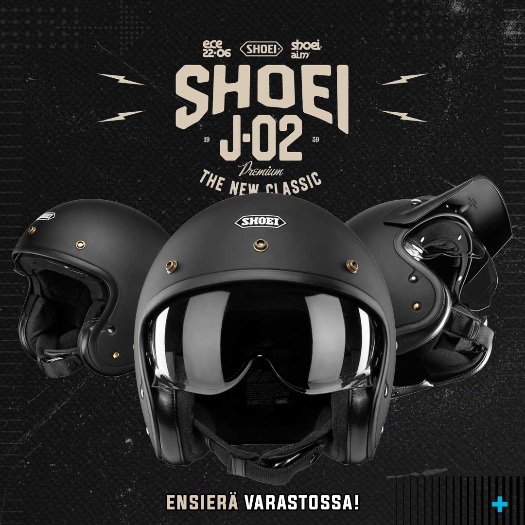 SHOEI J.02 avokypärä varastossa