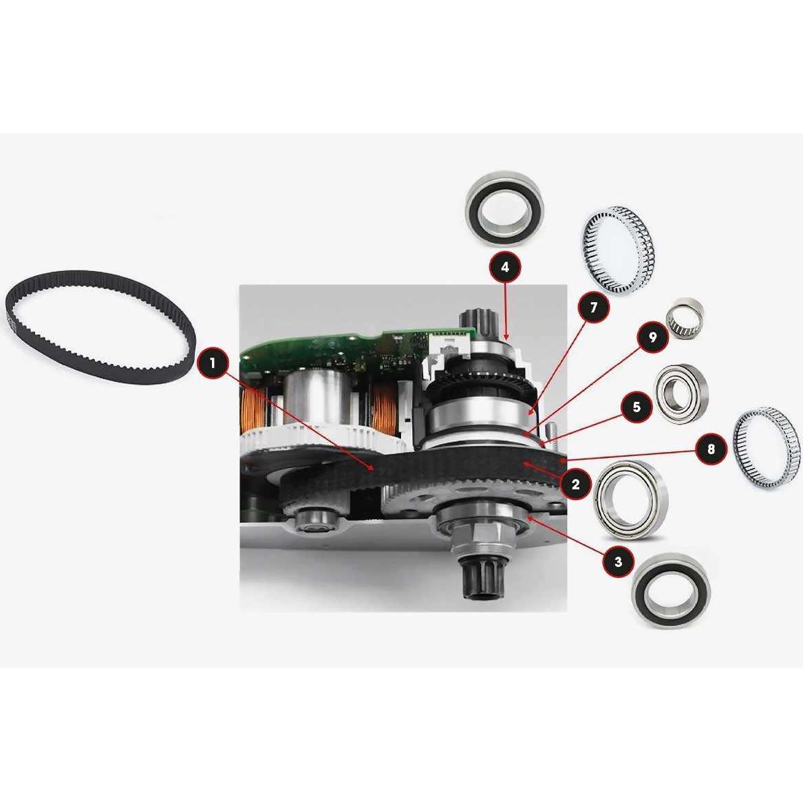 Black Bearing vapaarattaan laakeri Brose-moottoriin (EM-007-BROSE) - Image 2