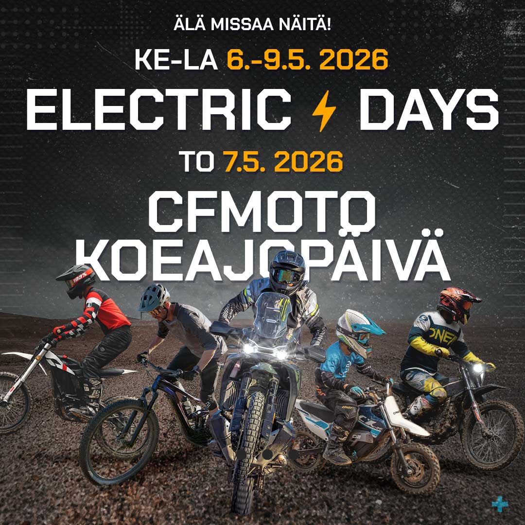 Sähköajoneuvojen ja CFMOTO koeajopäivät toukokuussa