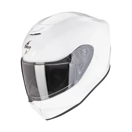 Scorpion EXO-JNR Solid White juniorikypärä nuorille motoristeille
