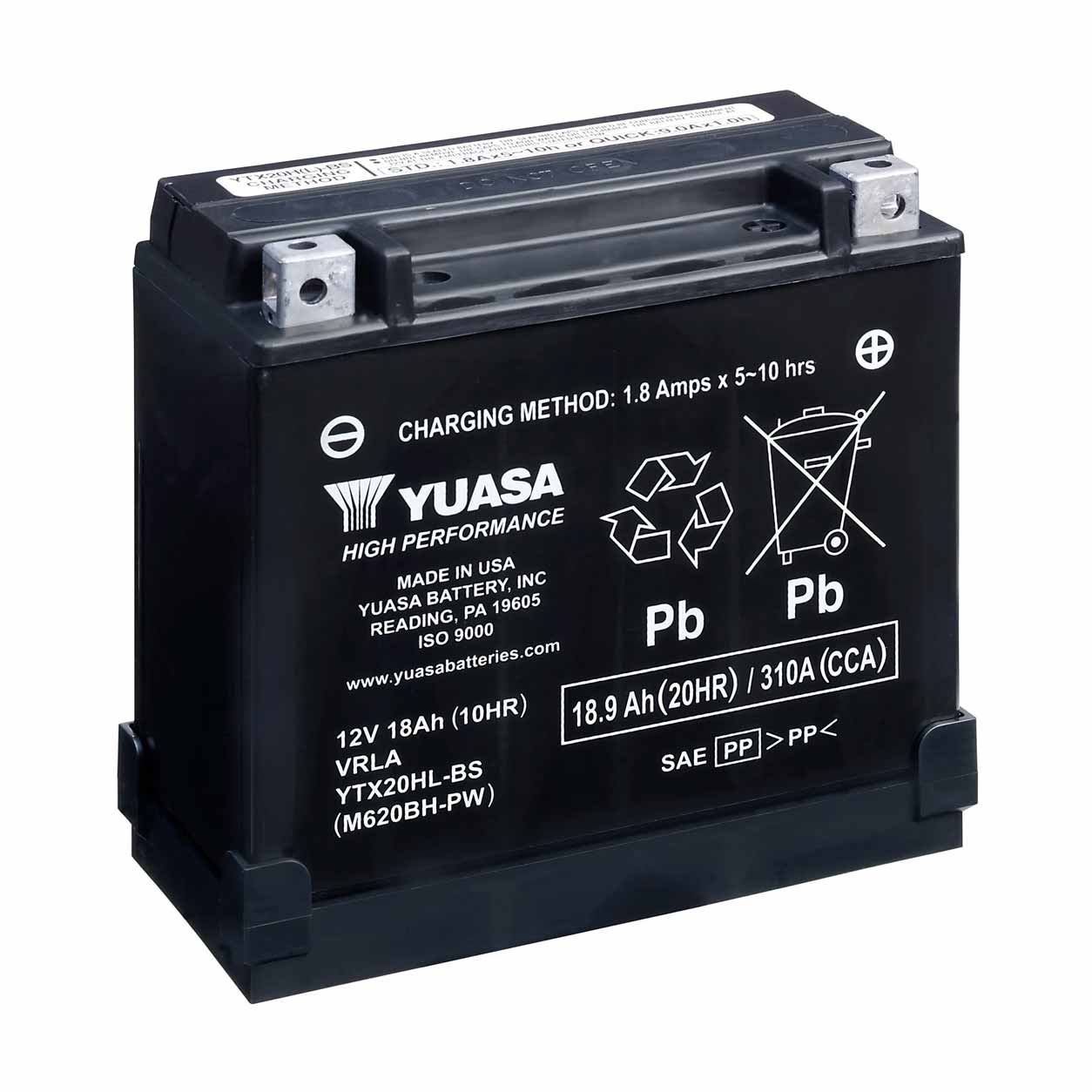 Yuasa YTX20HL-BS-PW High Performance huoltovapaa akku