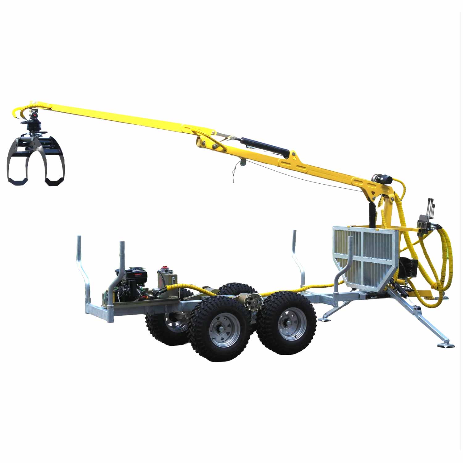 Bronco 450-II ATV metsäkärry hydraulisella nosturilla, pyörävedolla ja vinssillä