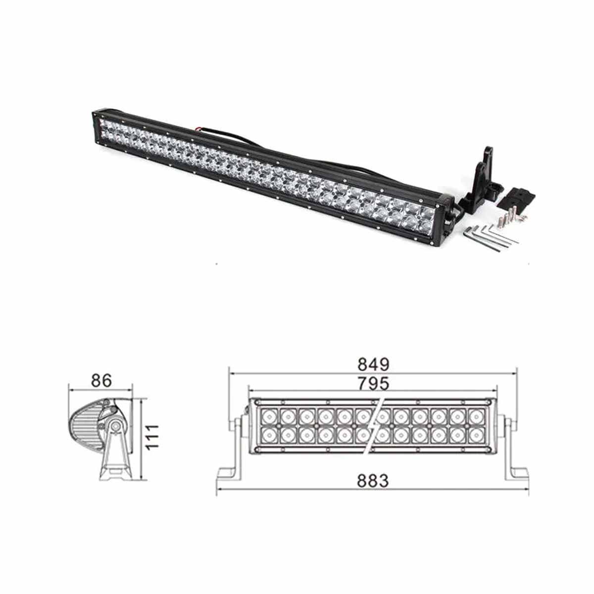 Kinwons 180 W LED-kaukovalopaneeli 10–32 V
