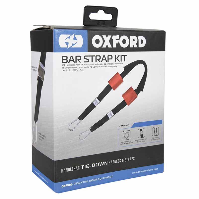 Oxford Bar Strap Kit kiinnityshihnat ja tankokiinnikkeet moottoripyörän kuljetukseen