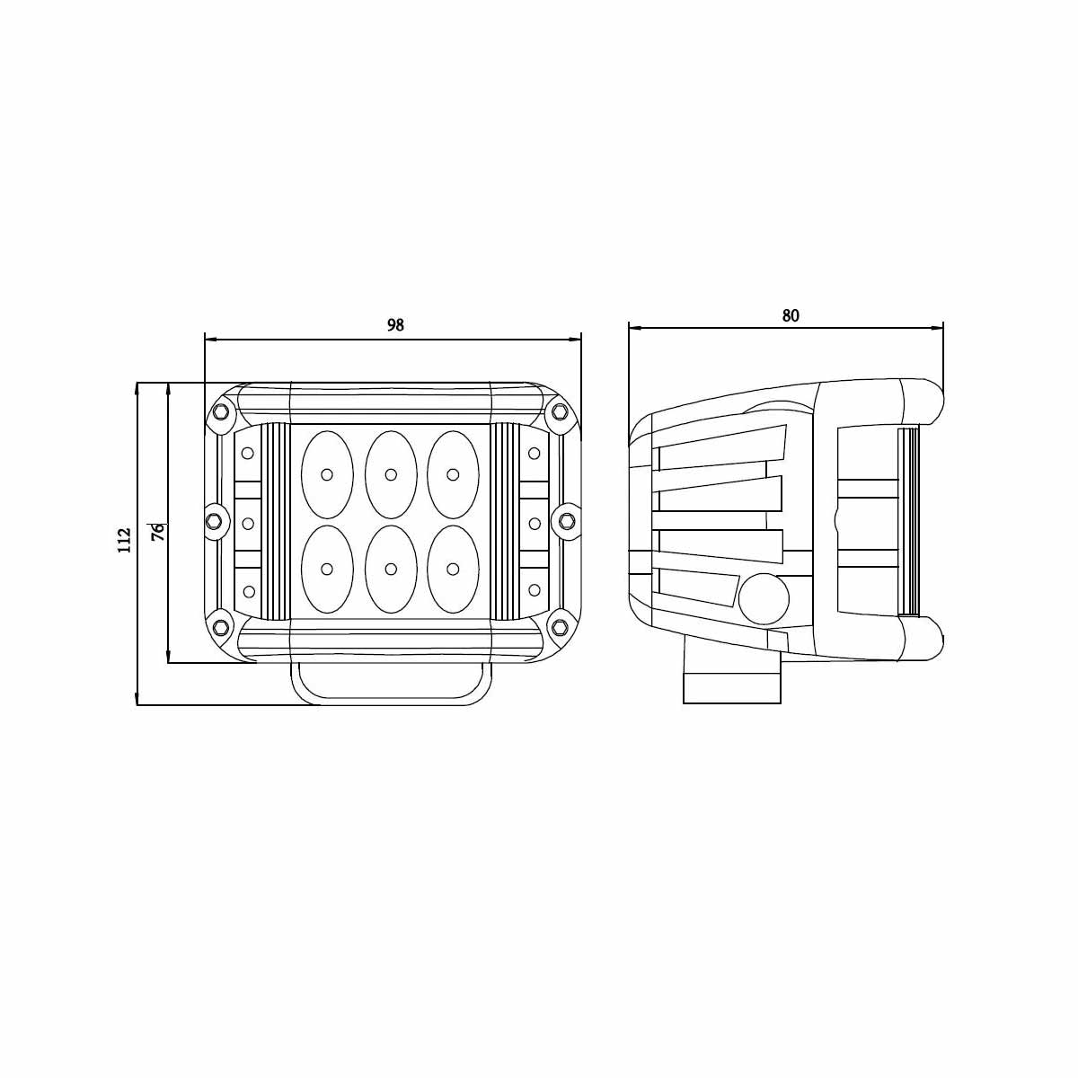 Kinwons Sideshooter LED-valosarja 48 W tieliikennehyväksytty - Image 4