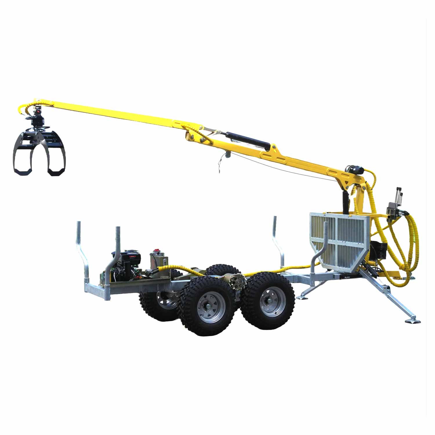 Bronco 450-II ATV metsäkärry hydraulisella nosturilla, pyörävedolla ja vinssillä - Image 2
