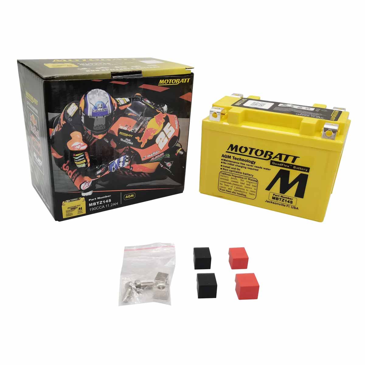 Motobatt MBTZ14S Quadflex AGM -akku 12 V moottoripyörään - Image 3