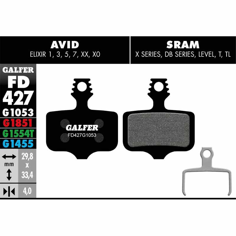Galfer FD427G1053 Performance jarrupalat Avid- ja SRAM-polkupyöräjarruihin - Image 2